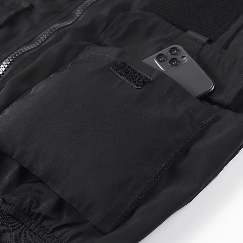 SHOPPLEX Men’s Tactical Waterproof Windbreaker Jacket – Multi-Pocket Outdoor Coat