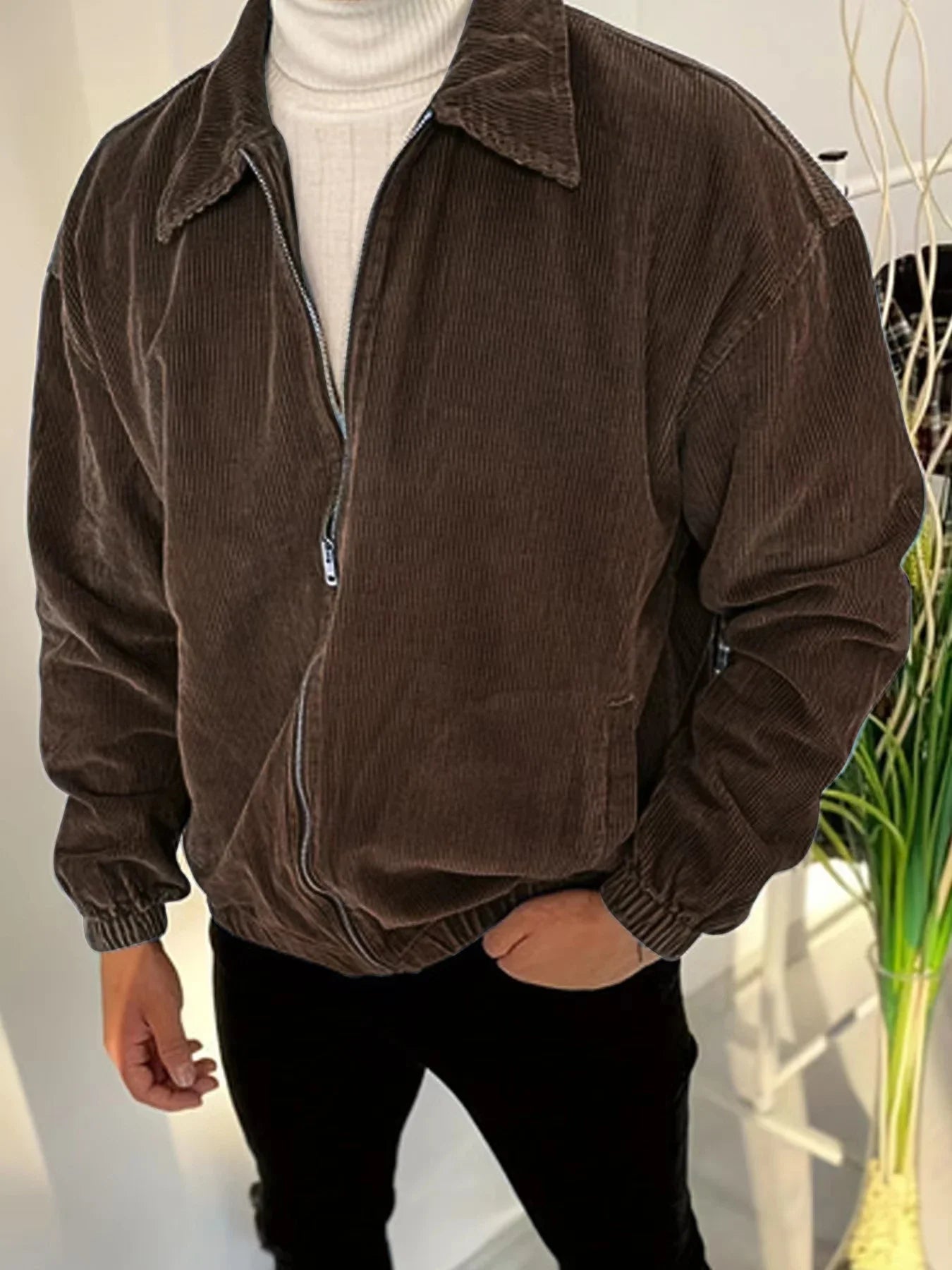 Men's Corduroy Polo Collar Jacket