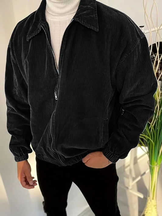Men's Corduroy Polo Collar Jacket