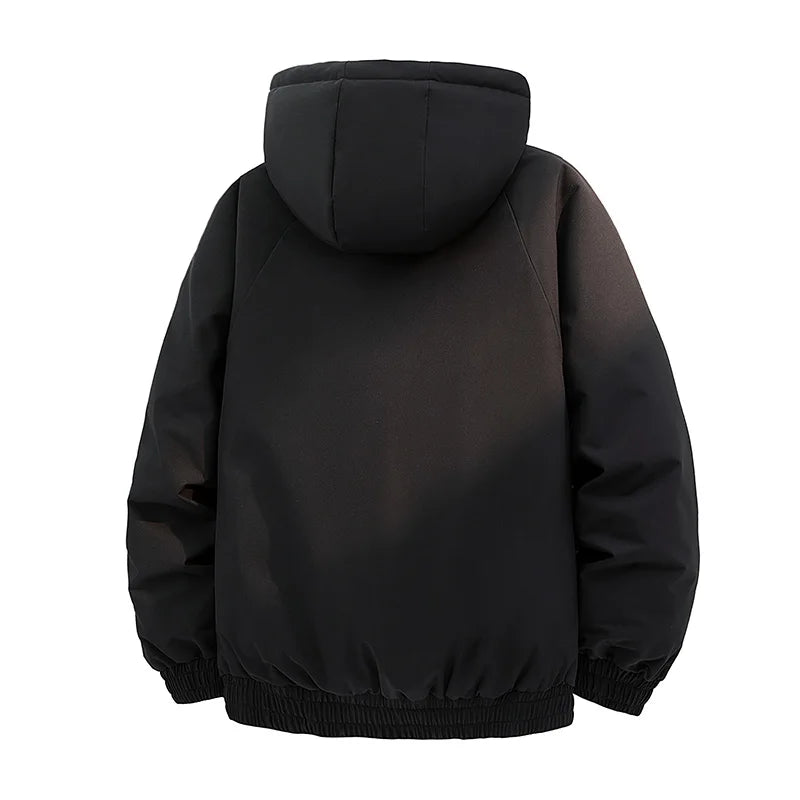 SHOPPLEX Men’s Hooded Down Jacket – Winter Windproof & Warm