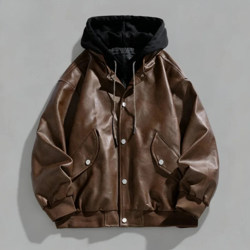 SHOPPLEX Men’s Casual Leather Jacket – Winter 2025 Trend