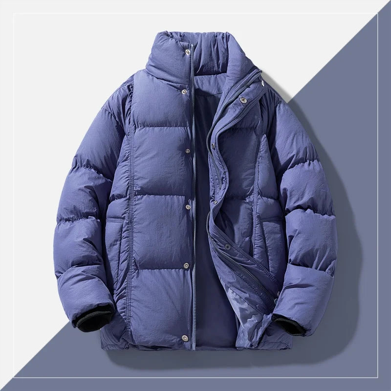 SHOPPLEX Men’s Stand-Collar Winter Jacket – Warm Casual Coat