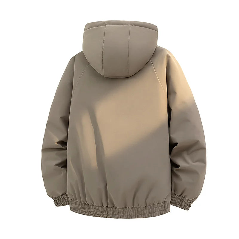 SHOPPLEX Men’s Hooded Down Jacket – Winter Windproof & Warm