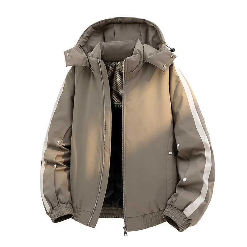 SHOPPLEX Men’s Hooded Down Jacket – Winter Windproof & Warm