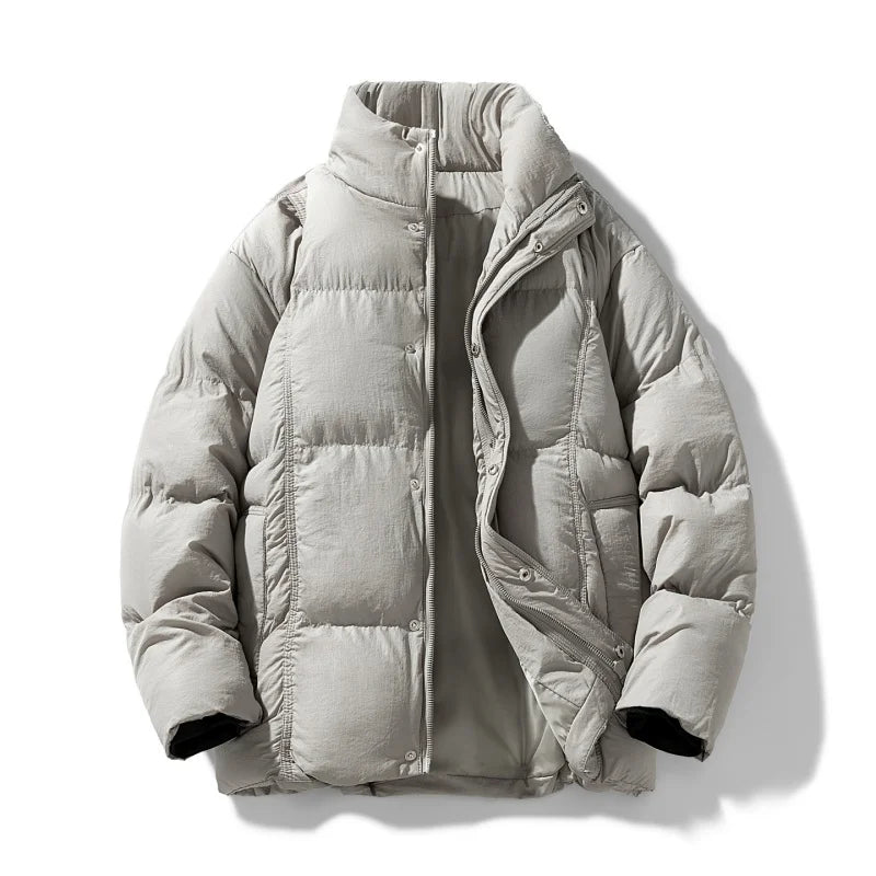 SHOPPLEX Men’s Stand-Collar Winter Jacket – Warm Casual Coat