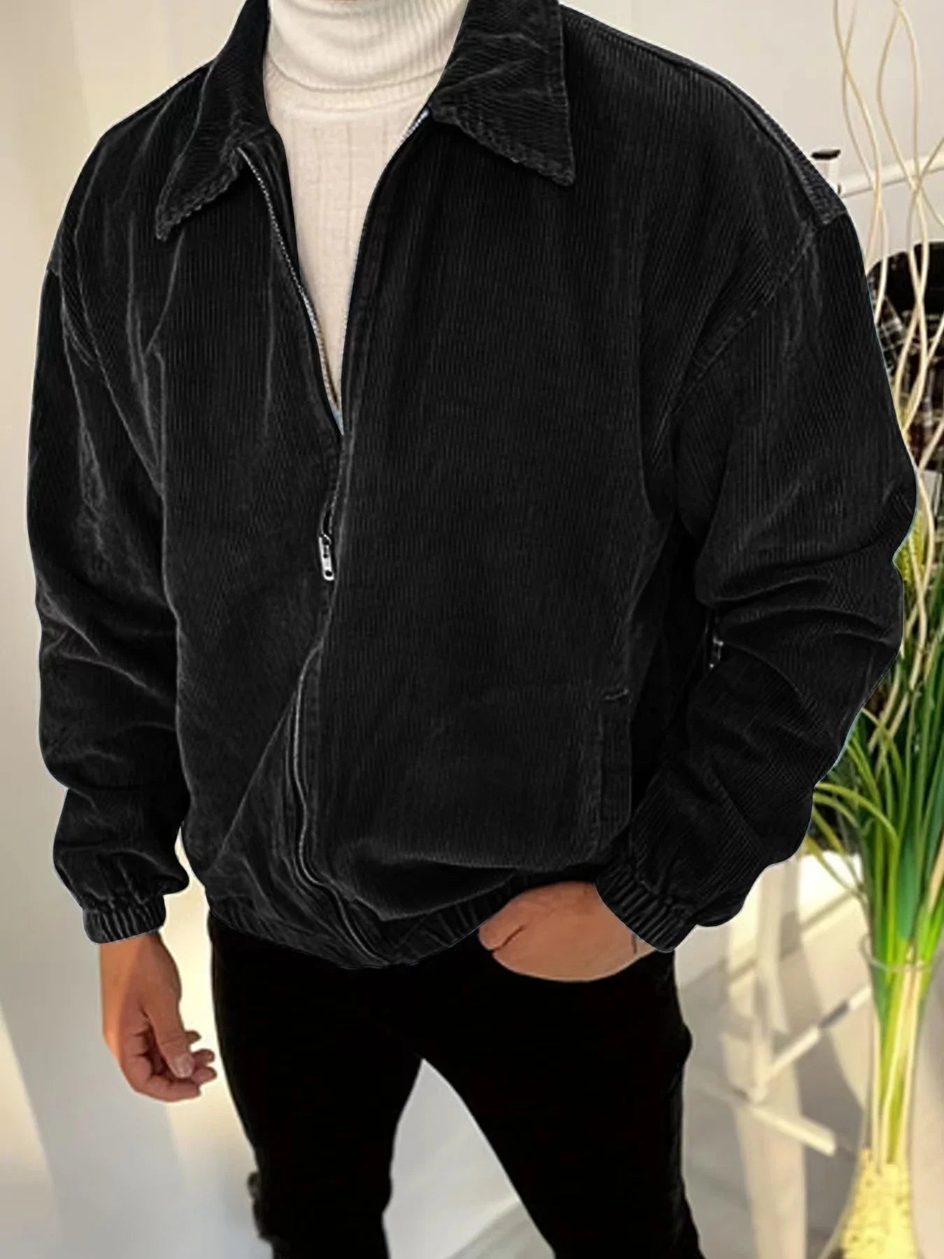 Men's Corduroy Polo Collar Jacket