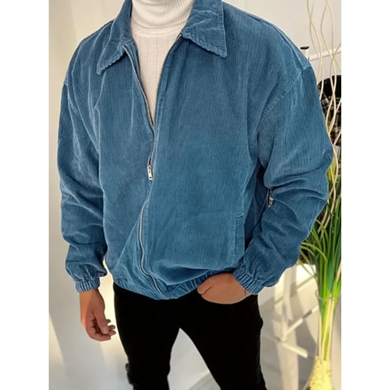 Men's Corduroy Polo Collar Jacket