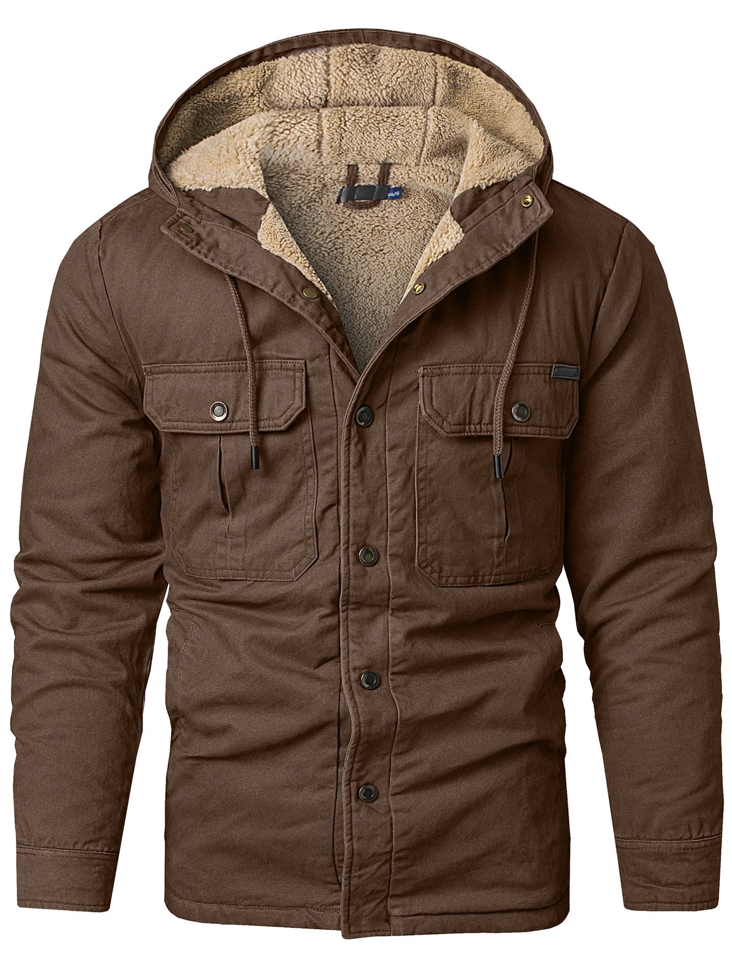 SHOPPLEX Men’s Winter Hooded Cotton Jacket – Thick, Plush & Slim Fit