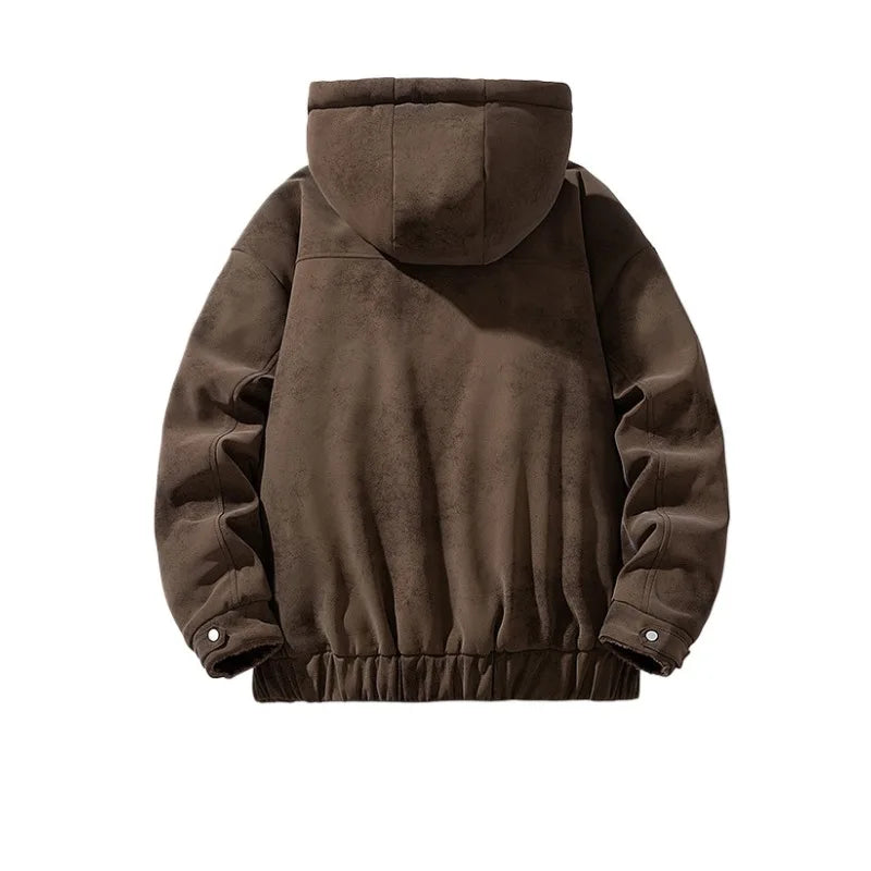 SHOPPLEX Men’s Retro Hooded Jacket – Autumn & Winter Casual Coat